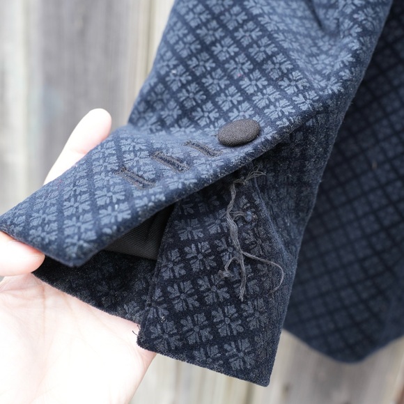 CLUB MONACO BLUE VELVET RELAXED DOUBLE BREASTED TUXEDO BLAZER BLACK LAPEL 2 - Picture 14 of 14